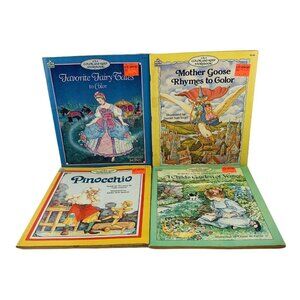 4 Happy House Fairy Tales Garden of Verses Mother Goose Pinocchio Color Keep